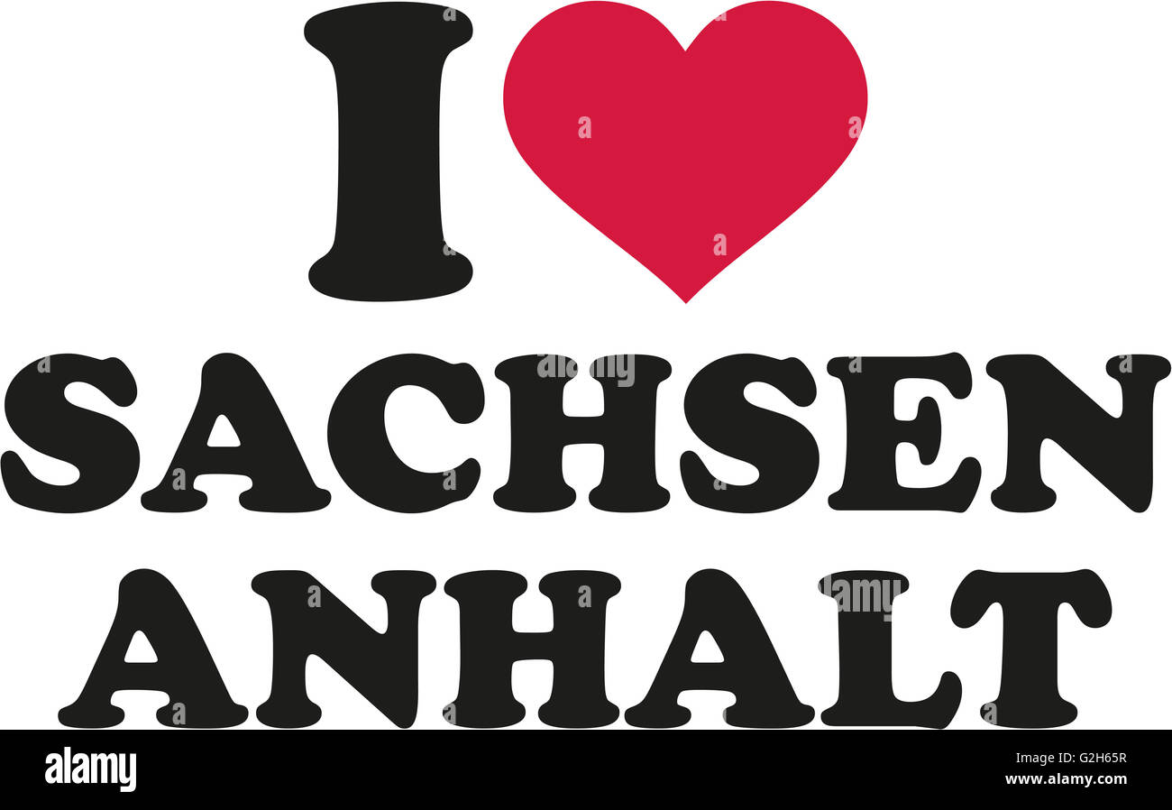 Io amo Sassonia-anhalt tedesco Foto Stock