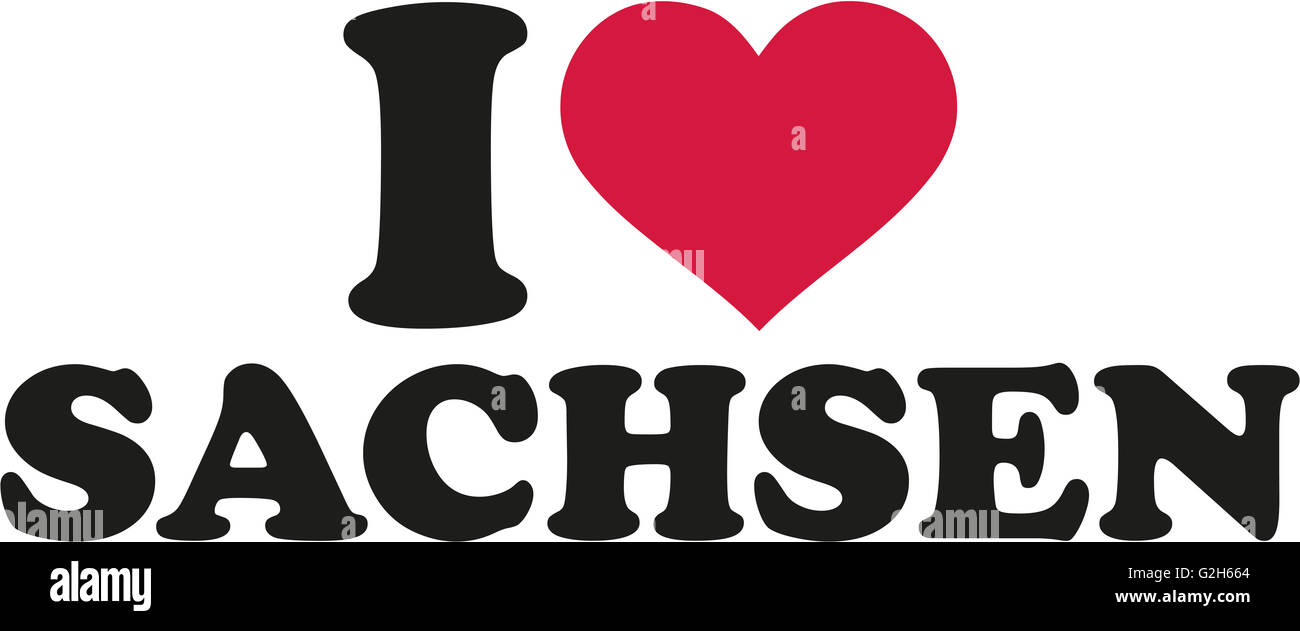 Io amo la Sassonia tedesco Foto Stock