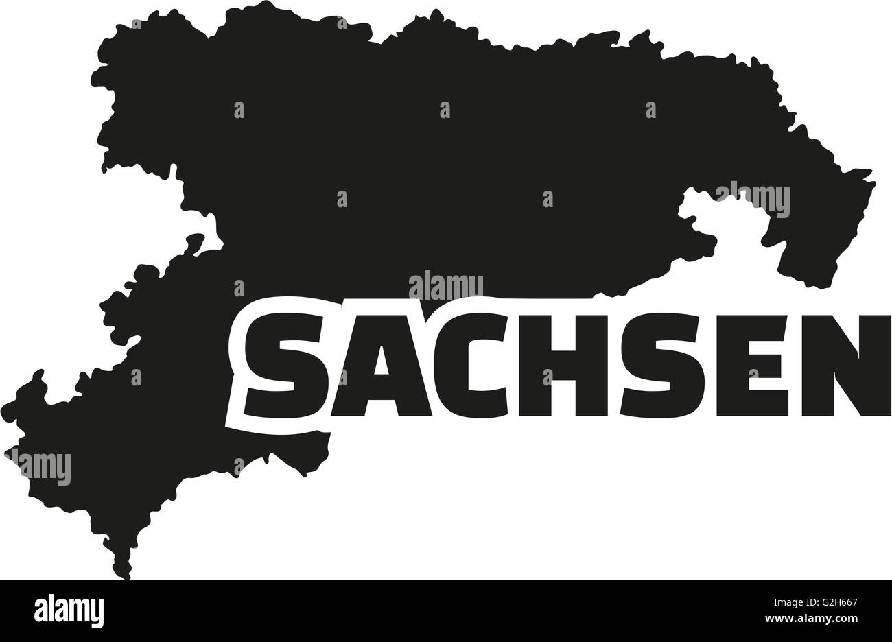 Mappa di Sassonia con titolo tedesco Foto Stock