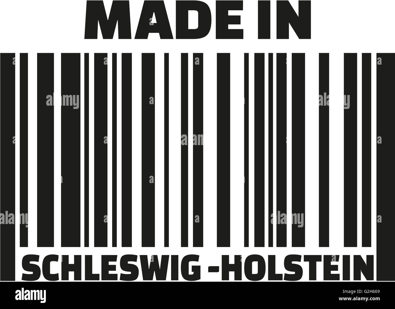 Realizzati in Schleswig-Holstein tedesco di codici a barre Foto Stock
