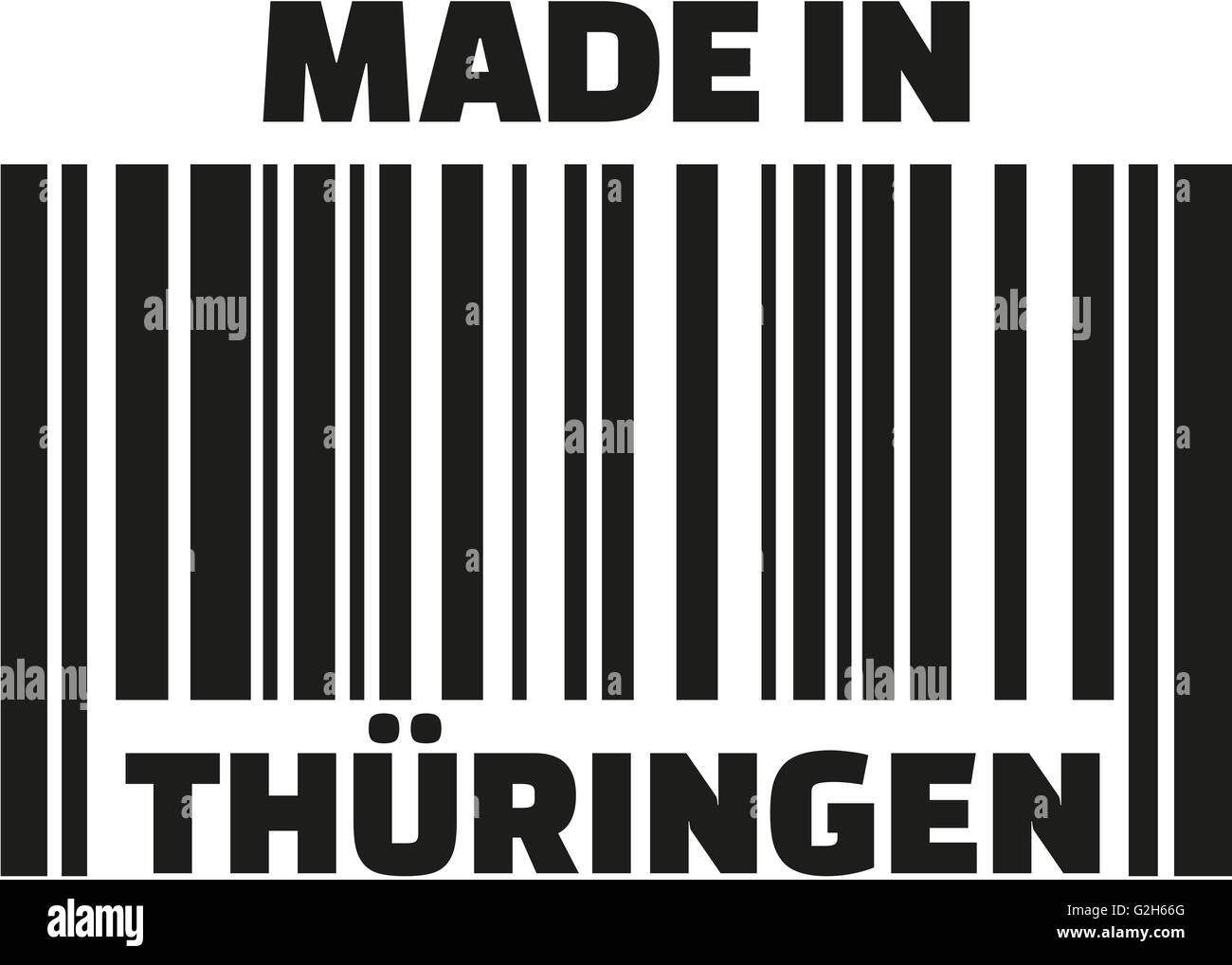Realizzati in Turingia tedesca di codici a barre Foto Stock