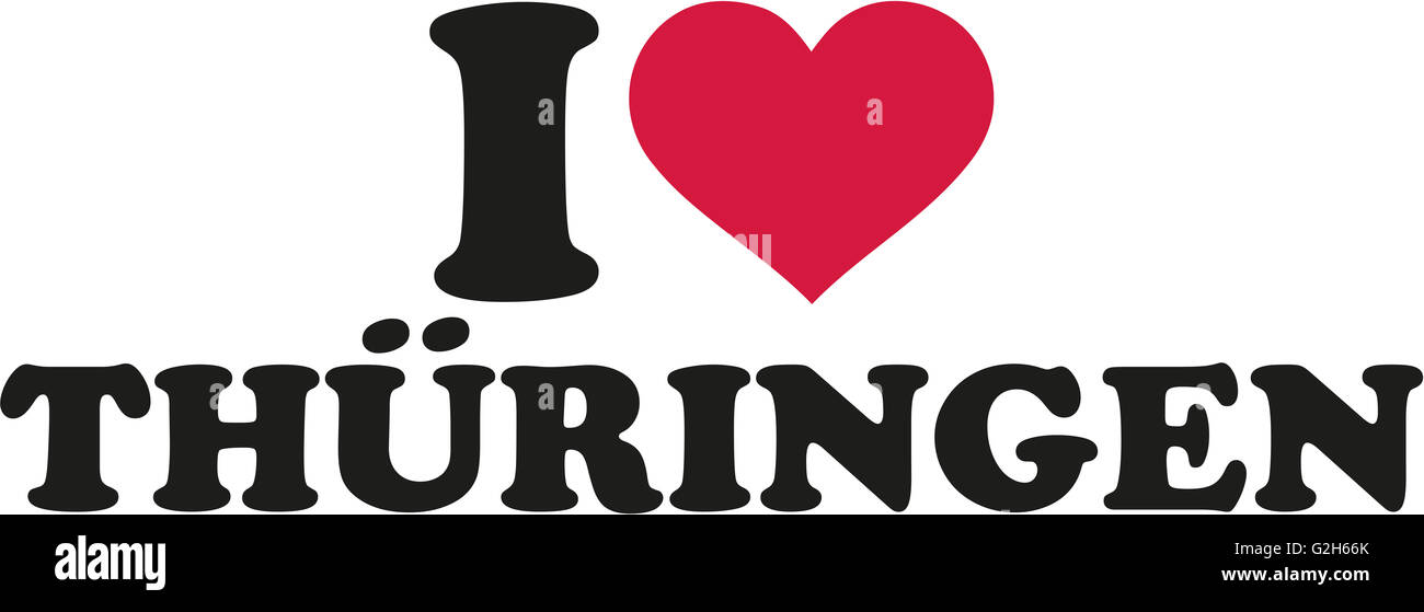 Io amo la Turingia tedesco Foto Stock