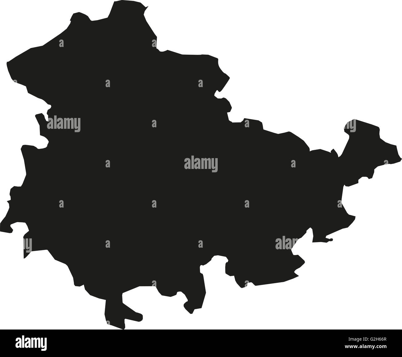 Mappa di Turingia Foto Stock