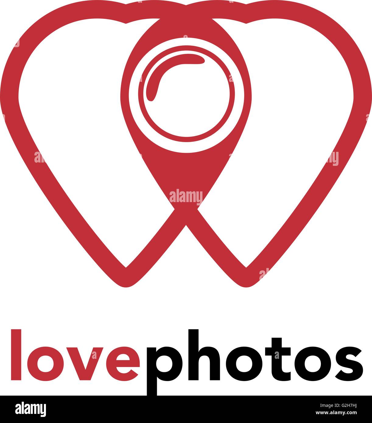 Il logo di fotografia amore foto Illustrazione Vettoriale