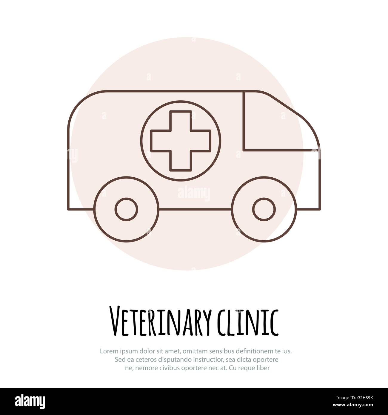 Bus veterinaria medicina set di icone isolato Illustrazione Vettoriale