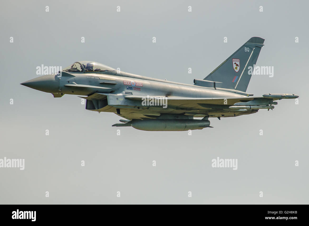 L'Eurofighter Typhoon è un caccia multiruolo bimotore ad ala canard-delta. Il Typhoon è in servizio con la RAF Foto Stock
