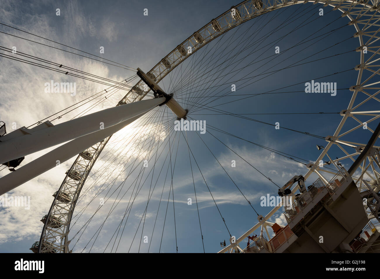 Il London Eye a Londra nel sole di maggio giorni di vacanza Foto Stock