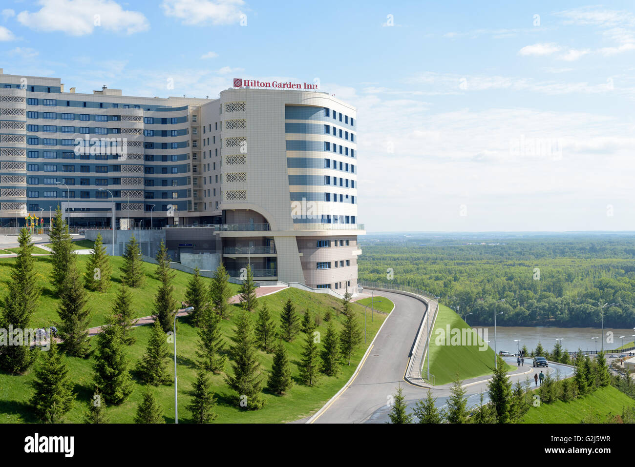La famosa catena alberghiera Hilton Garden Inn, a Ufa, Repubblica del Bashkortostan, Federazione russa Foto Stock
