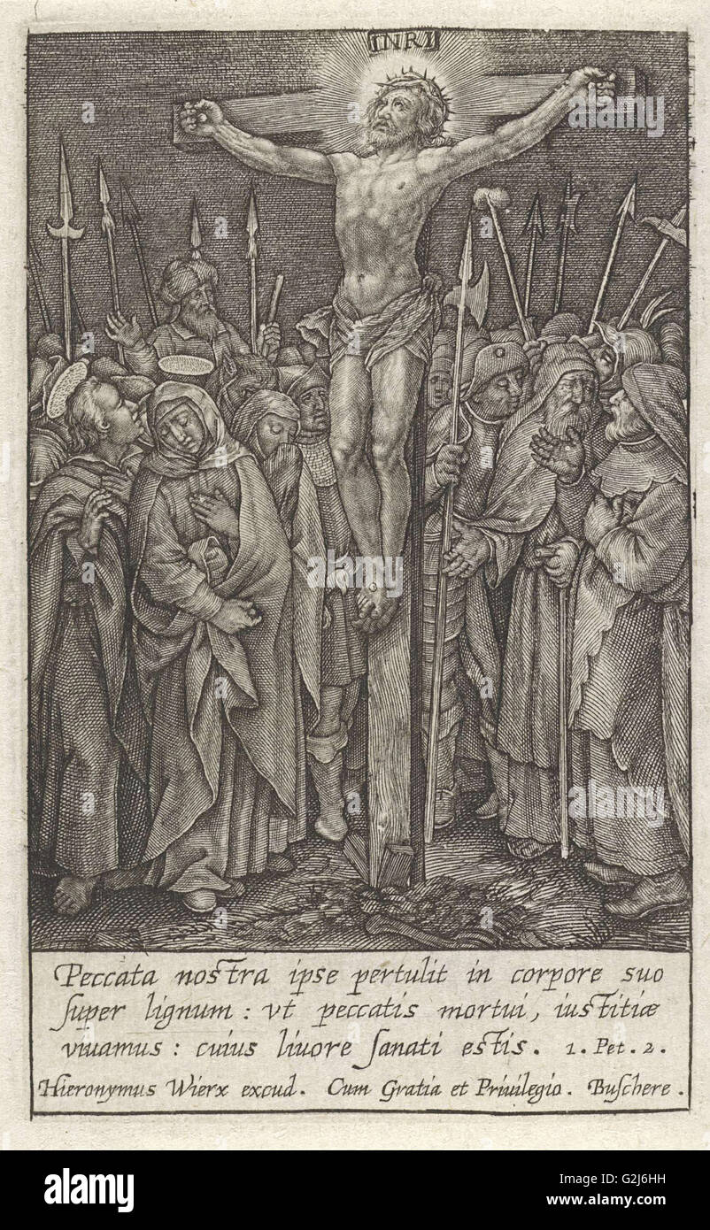 Cristo sulla croce, Hieronymus WIERIX, 1563 - prima del 1619 Foto Stock