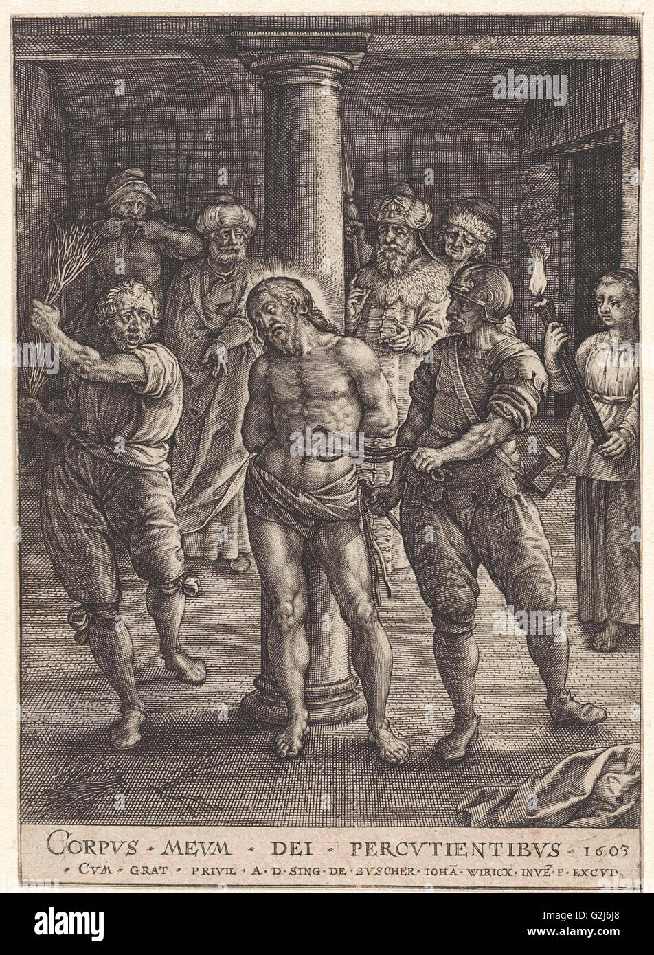 Flagellazione di Cristo, Johannes Wierix, 1603 Foto Stock Flagellazione di Cristo, Johannes Wierix, 1603 Foto Stock