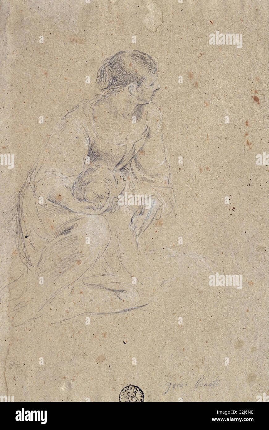 Giovanni Bonatti - studio di una figura femminile - Museo Kunstpalast, Düsseldorf Foto Stock