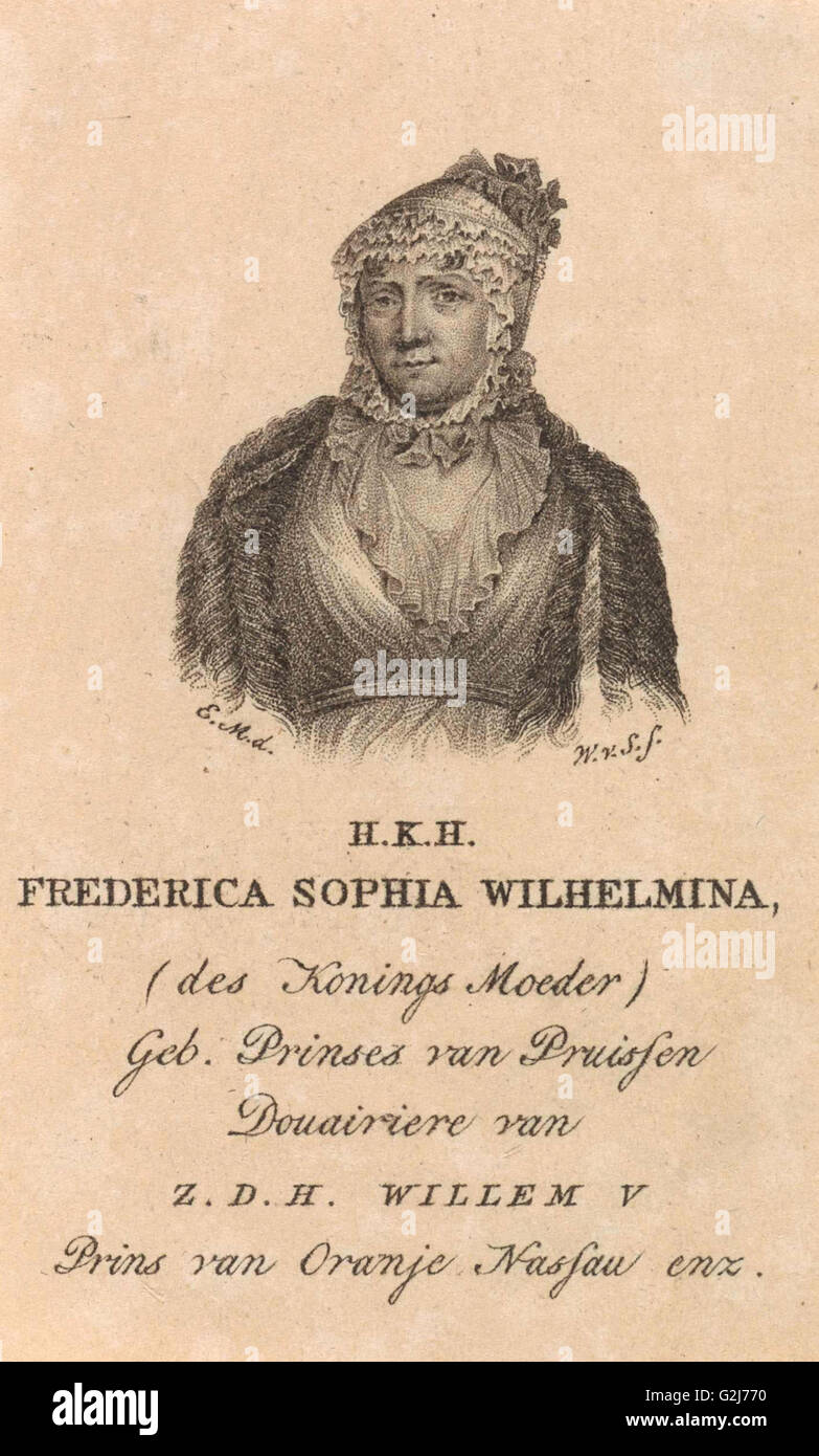 Ritratto di Wilhelmina di Prussia, 1751-1820, Willem van Senus, 1783 - 1851 Foto Stock