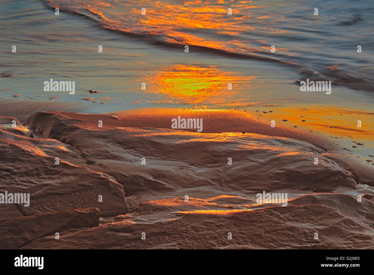 Golfo di San Lorenzo al tramonto Foto Stock