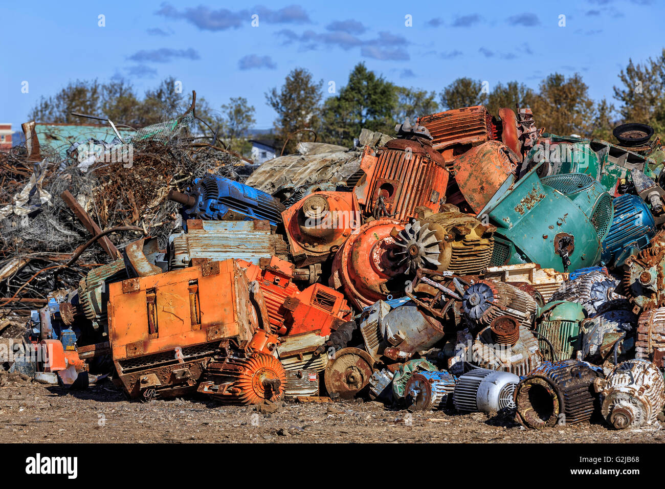 Rottami metallici riciclaggio, Thunder Bay, Ontario, Canada. Foto Stock