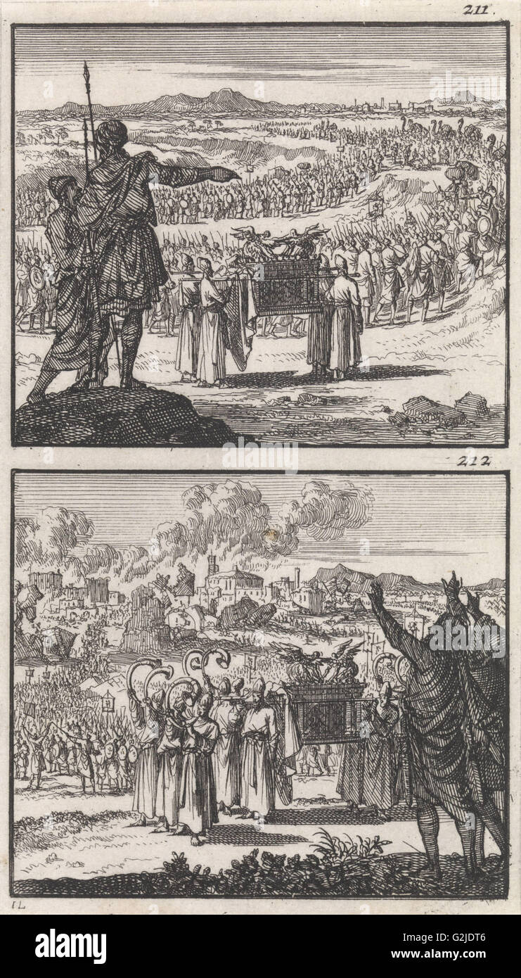 Israeliti attraversando il Giordano, caduta di Gerico, vicino al fiume Giordano in Cisgiordania Foto Stock
