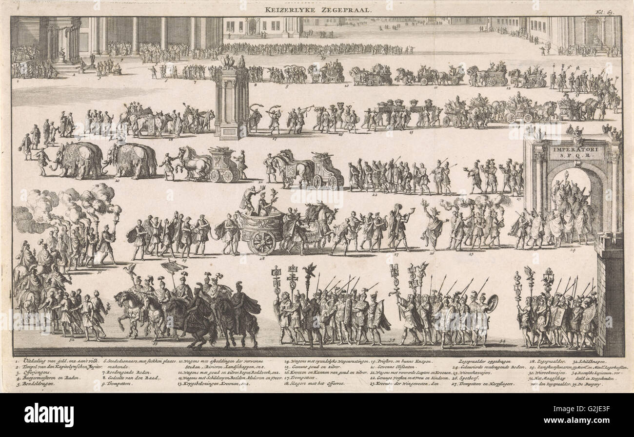 Trionfo imperiale, Jan Luyken, François Halma, Willem van de acqua, 1697 Foto Stock