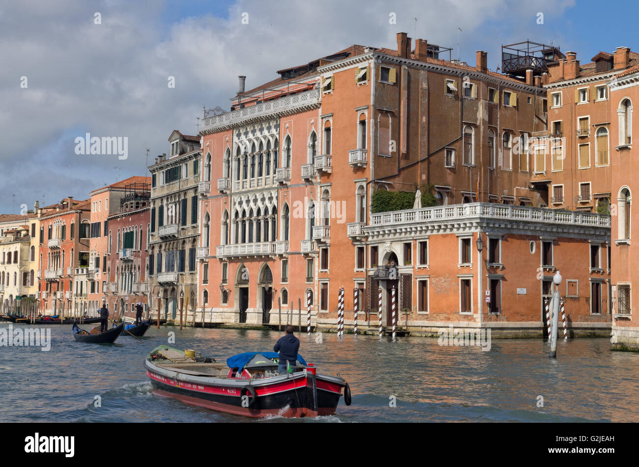 Il Canal Grande Venezia palazzi Foto Stock