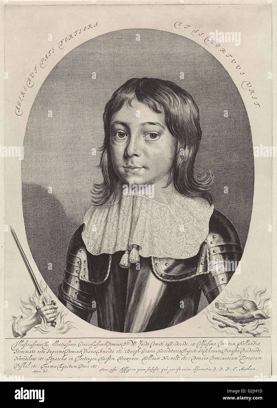 Ritratto di Wolfert Brederode, Theodor Matham, 1649 - 1676 Foto Stock