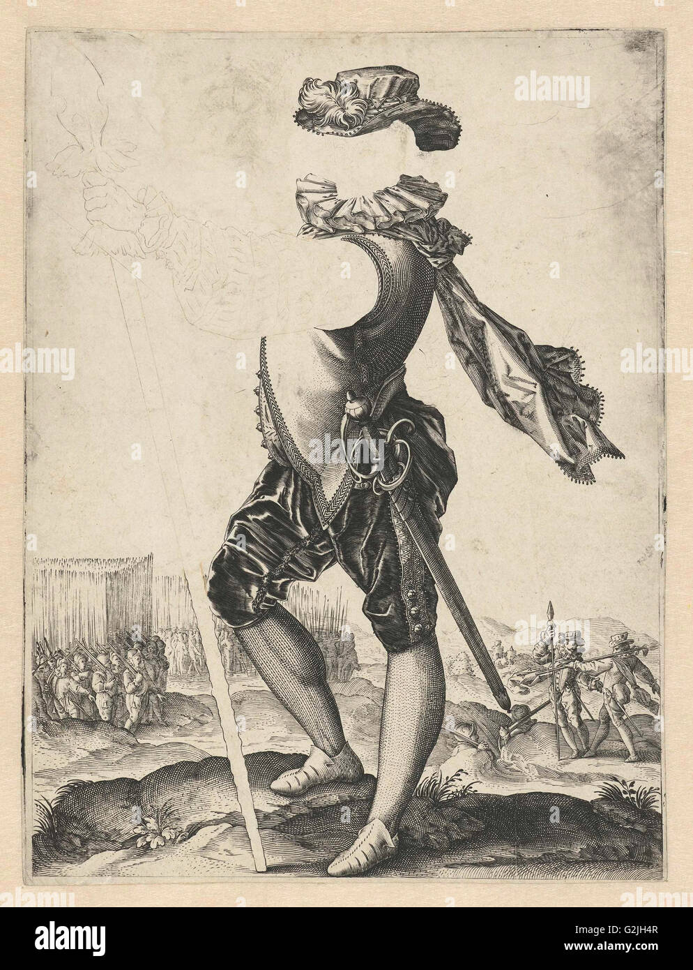 Ufficiale nell'esercito, Hendrick Goltzius, 1585-1589 Foto Stock