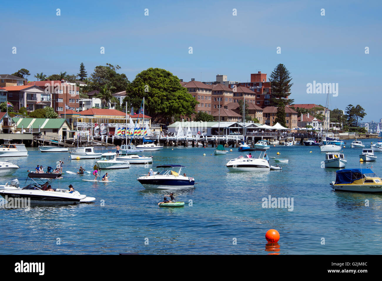 Barche ormeggiate Harbourside Manly Sydney NSW Australia Foto Stock