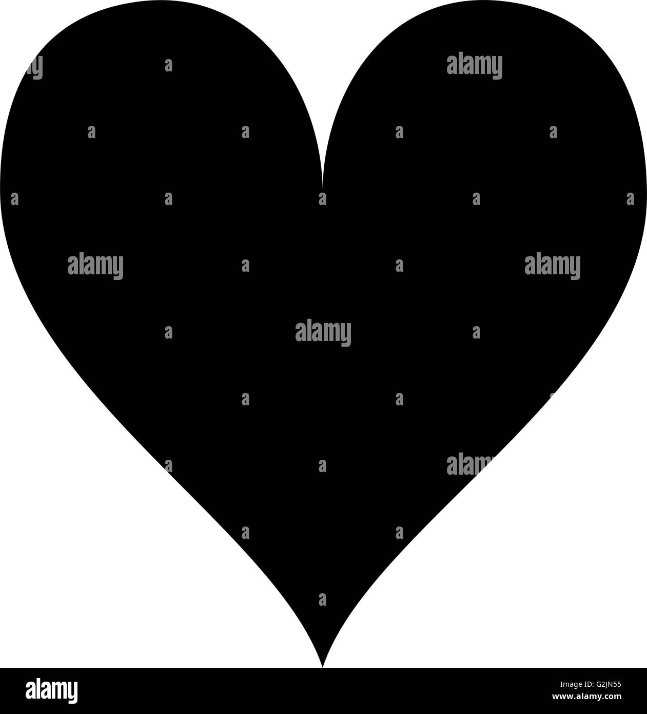 Semplice cuore nero isolate su uno sfondo bianco. Illustrazione Vettoriale