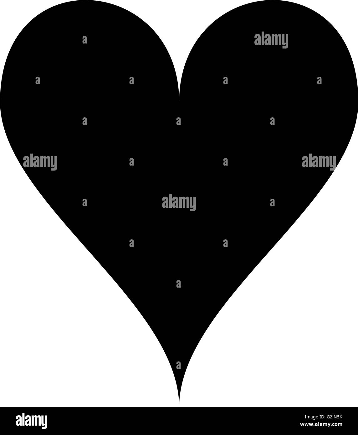 Semplice cuore nero isolate su uno sfondo bianco. Illustrazione Vettoriale