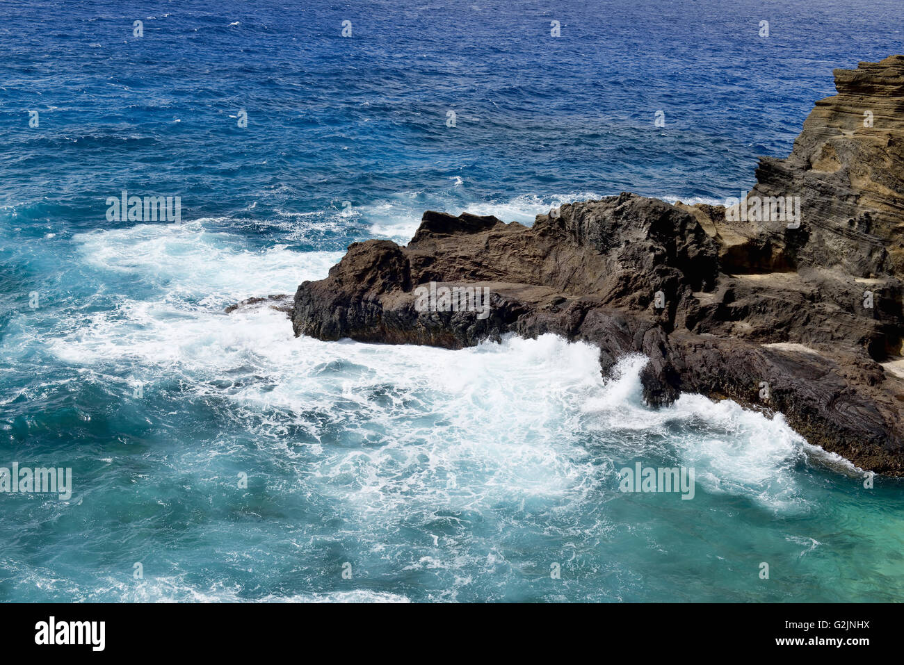 Blue Oahu, Hawaii, con un sacco di spazio per il vostro tipo. Foto Stock
