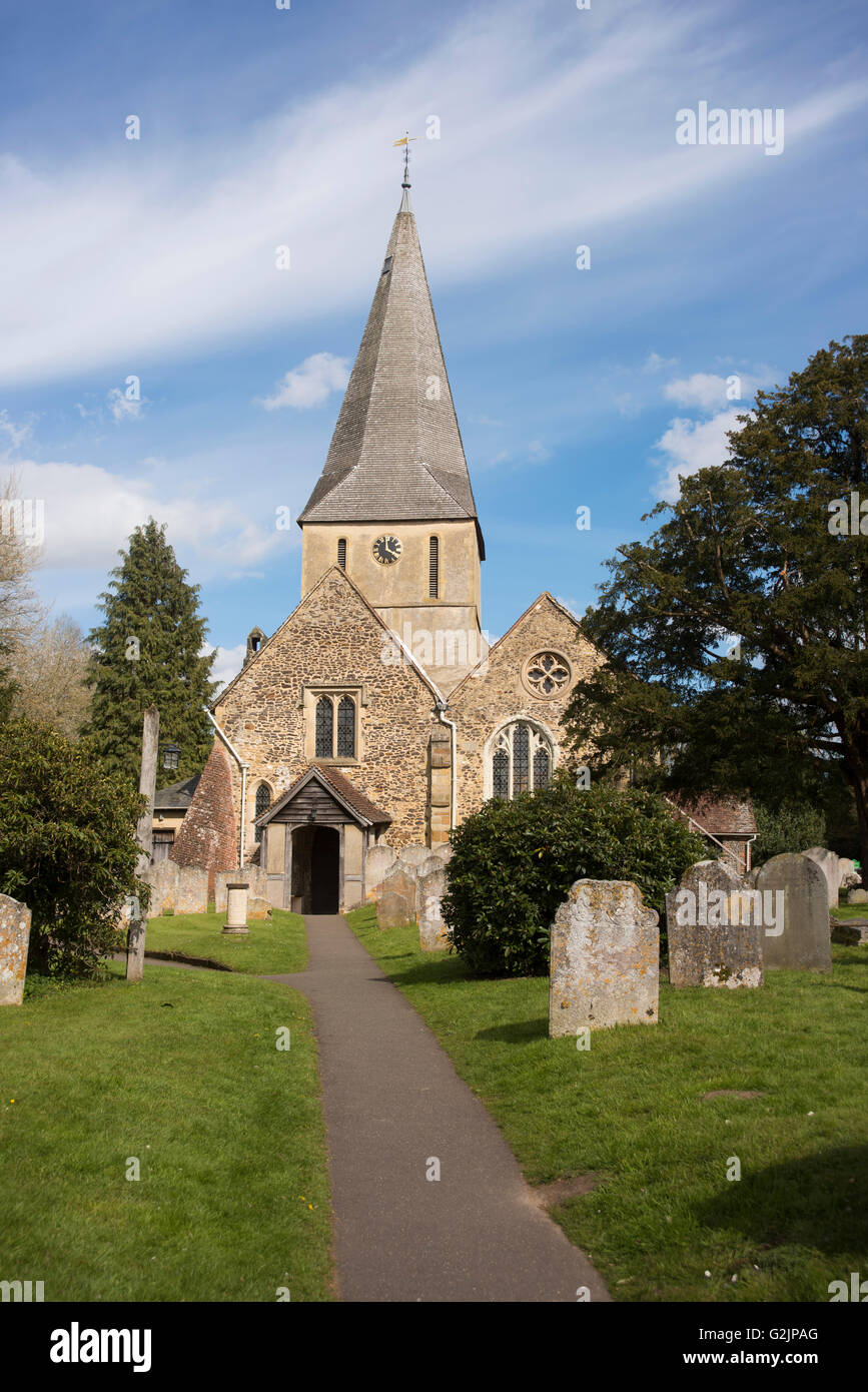 St James Church di Shere, in Surrey Foto Stock