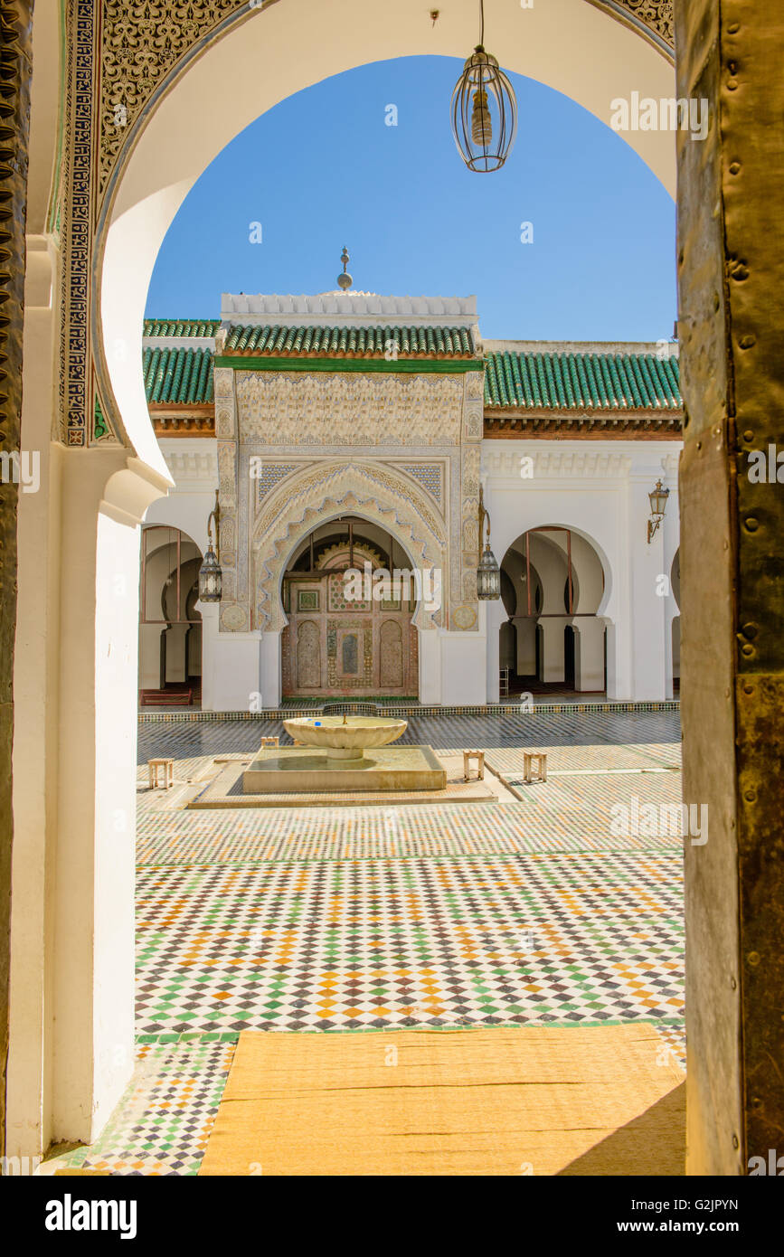 Ingresso moschea, medina el-Bali, Fès, Marocco Foto Stock