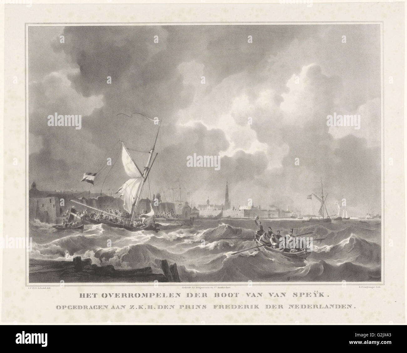 La nave di Jan van Speijk, 1831. Gijsbertus Craeyvanger, Desguerrois & Co., Frederik (Prins der Nederlanden), 1831 Foto Stock