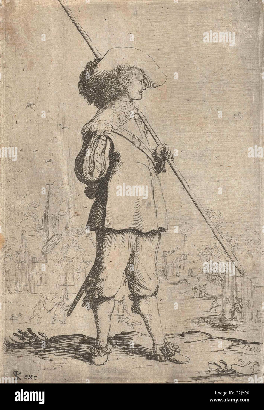 Soldato permanente, Simon Kloeting, 1633 - 1672 Foto Stock