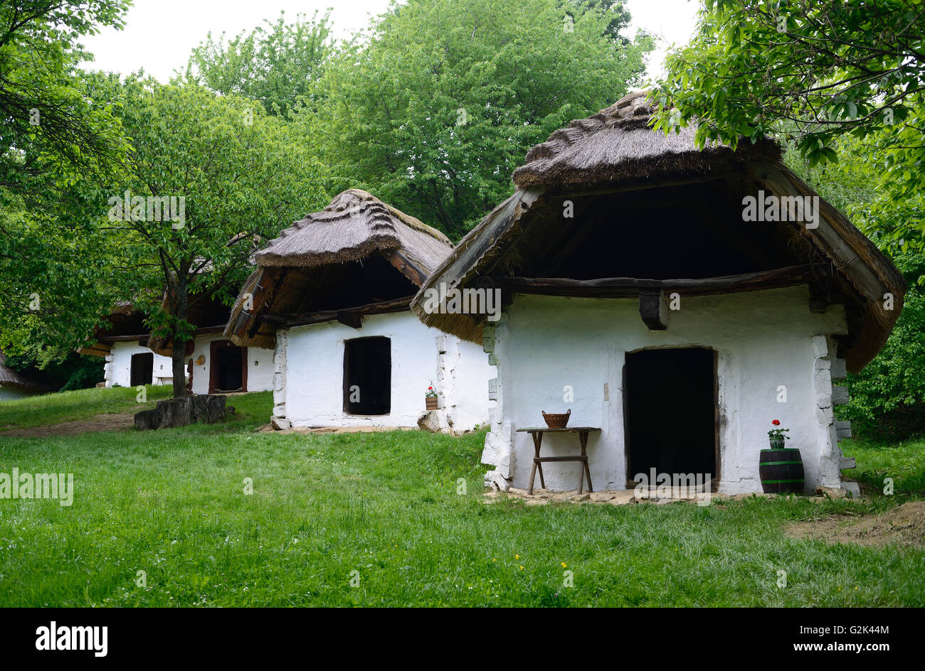 Il villaggio di CAK (vicino a Velem, Ungheria) è famosa per le sue cantine di vini. Queste cantine e premere case sono stati utilizzati non solo per w Foto Stock