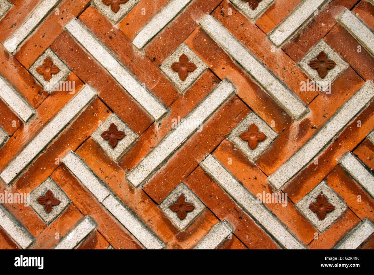 Texture della Corea del tradizionale muro di mattoni Foto Stock