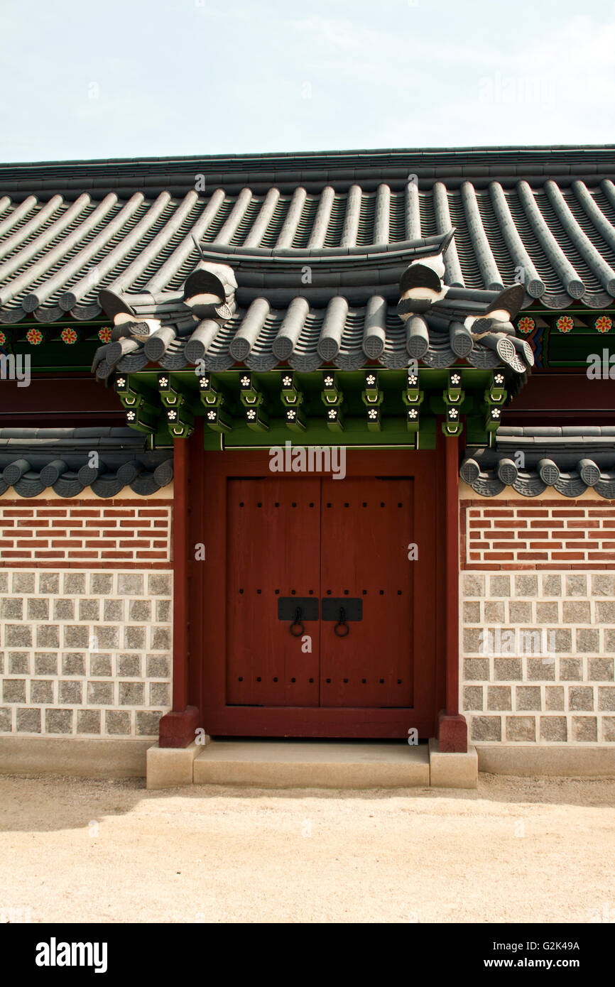 Antica porta di stile Coreano Foto Stock