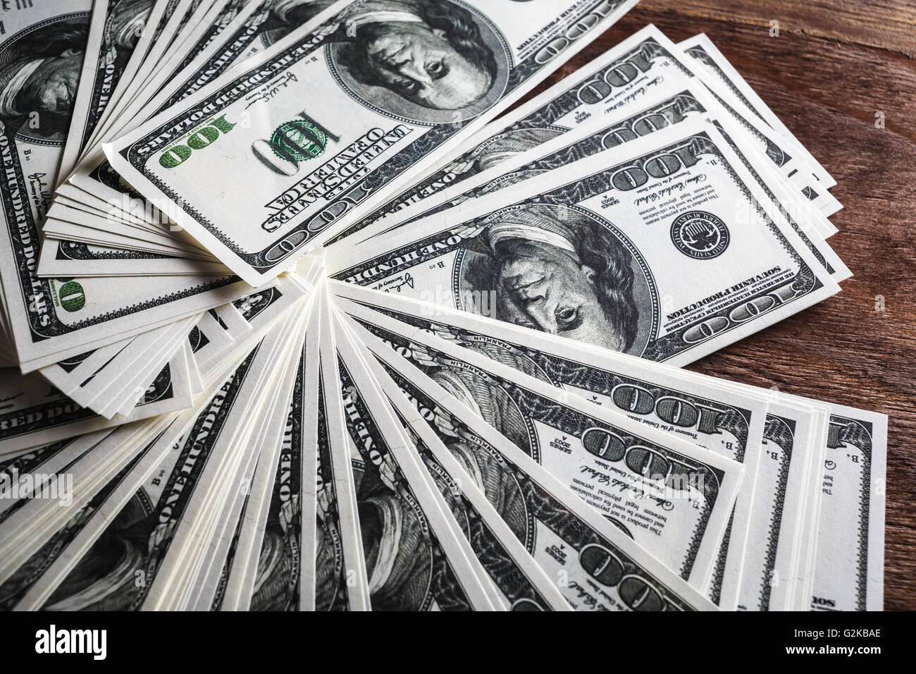 Molti 100 fatture del dollaro Foto Stock