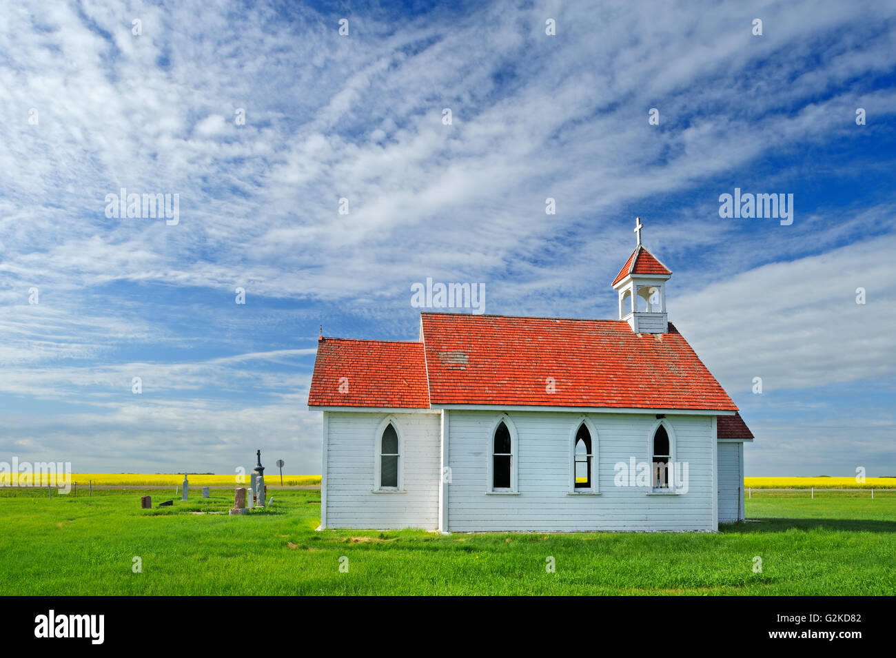 San Colombano Chiesa anglicana sopracciglio in Saskatchewan in Canada Foto Stock