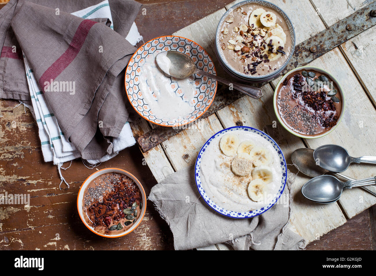 Frullato di diverse bocce Foto Stock