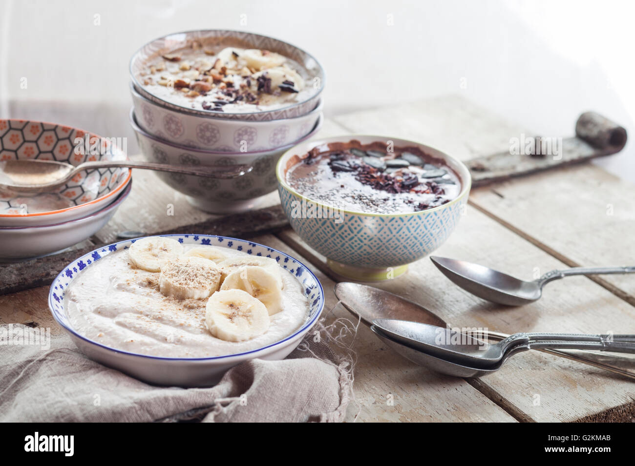 Frullato di diverse bocce Foto Stock