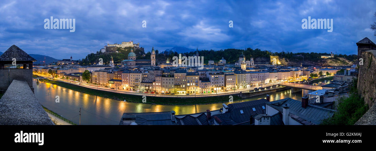 Austria, Salisburgo, vista panoramica dal Kapuzinerberg Foto Stock
