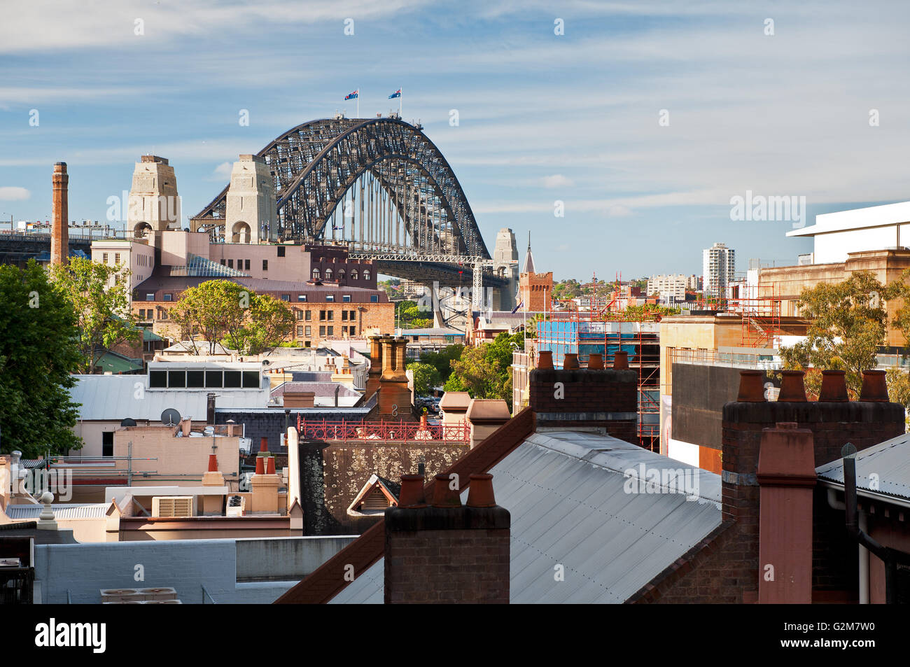 Sydney 'rocce' con l'Harbour Bridge. Foto Stock