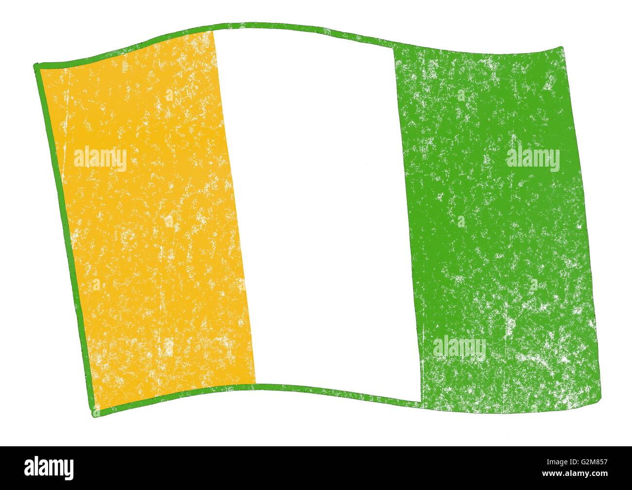 Vista del giallo, bianco e bandiera verde Foto stock - Alamy
