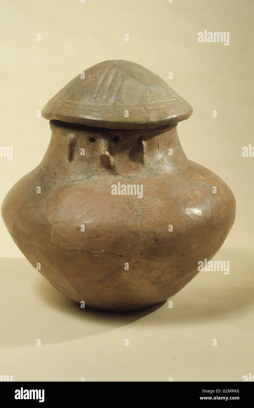 Storia polacca,vaso provenienti dagli scavi della necropoli di Biskupin,400-500 A.C. Foto Stock