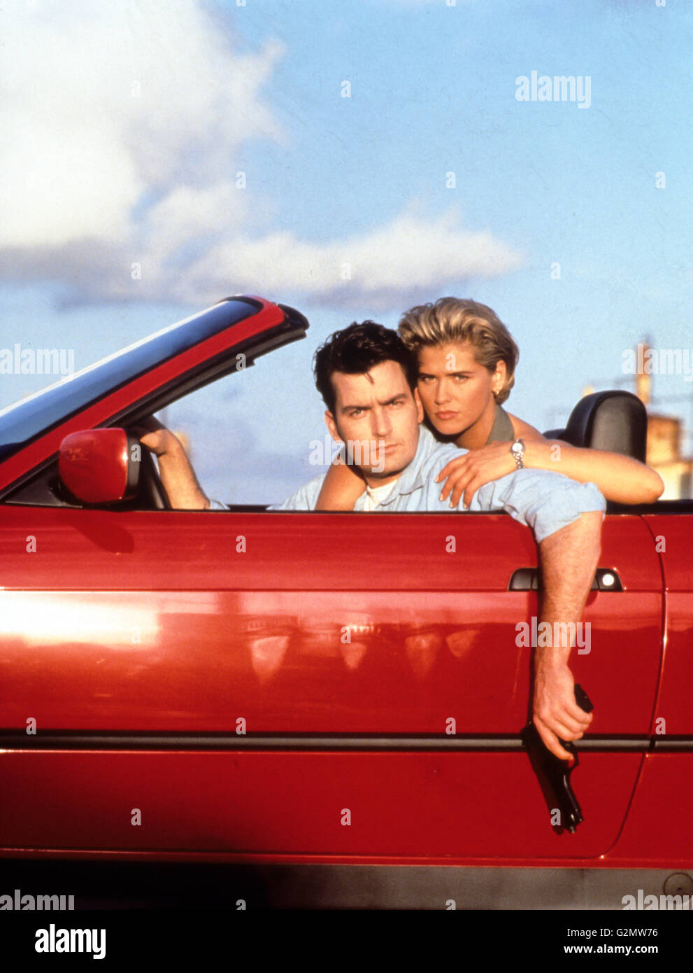 Charlie Sheen,Kristy Swanson,chase Foto Stock