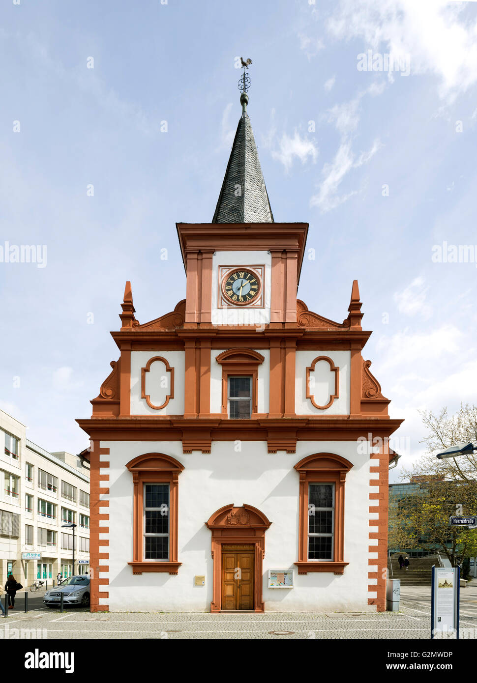 Francese la Chiesa Riformata di 1718, Offenbach am Main, Hesse, Germania Foto Stock