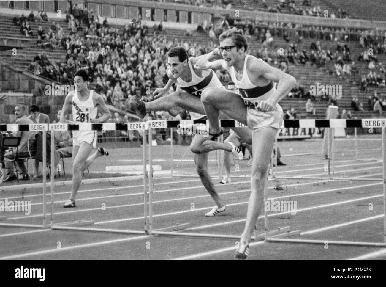 Atletica leggera,Eddy Ottoz,110 metri,Budapest,Ungheria,1965 Foto Stock