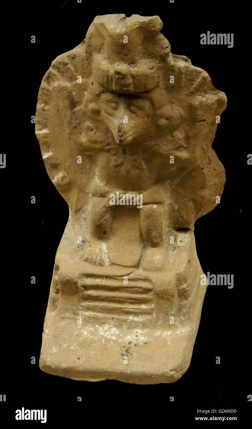 La figura di pietra di Echecatl 1300 A.C. Il Dio azteco del vento Foto Stock