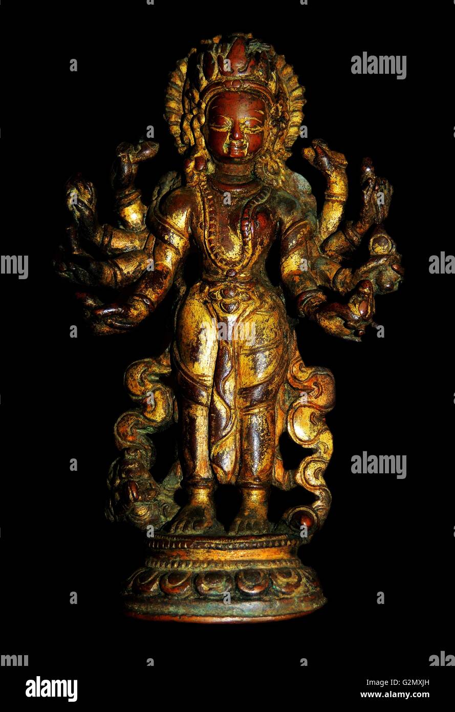 Vishnu e Lakshmi combinati. Xvi secolo DC, Nepal. Foto Stock