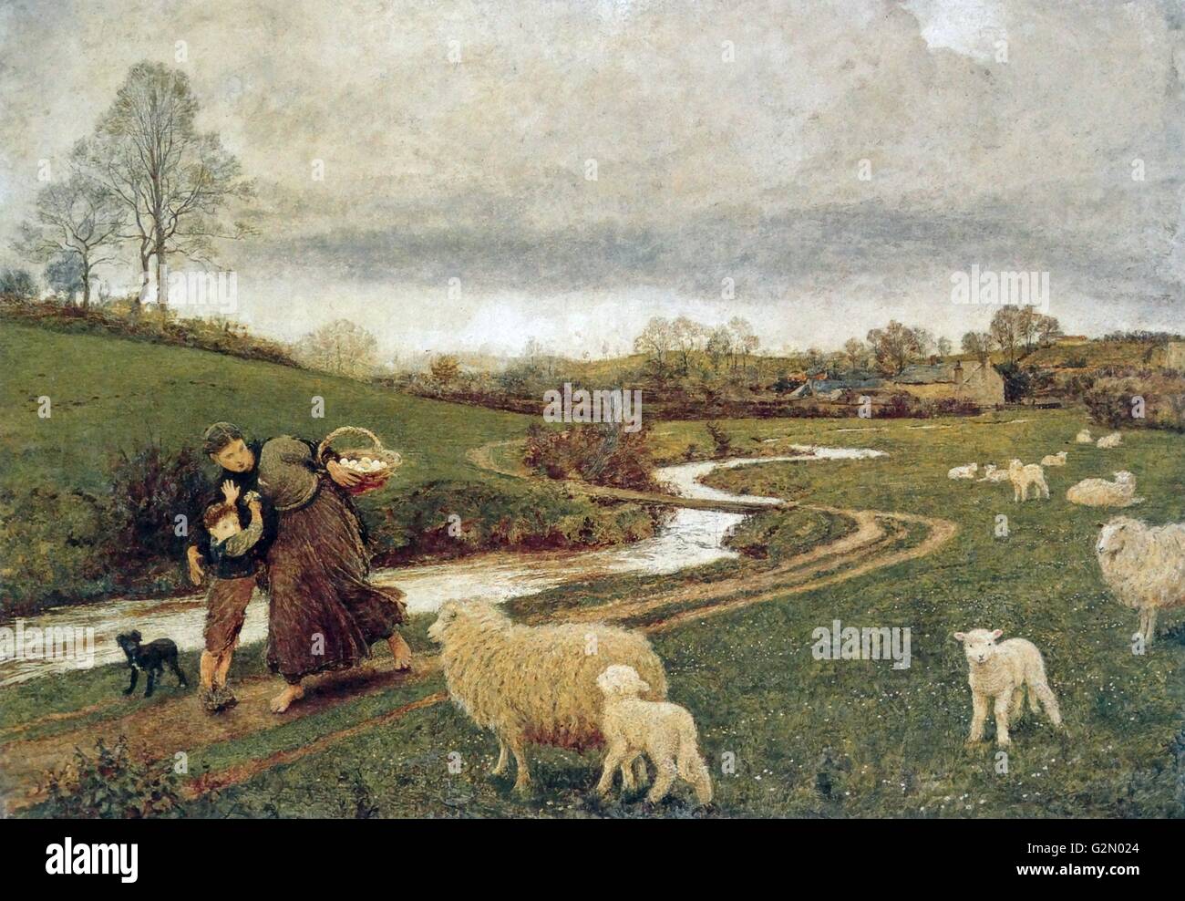 Olio su tela dipinto dall'artista inglese Frederick Walker (26 maggio 1840 - 4 giugno 1875) lavoro intitolato " Il diritto di tutti". Completato nel 1875. Foto Stock