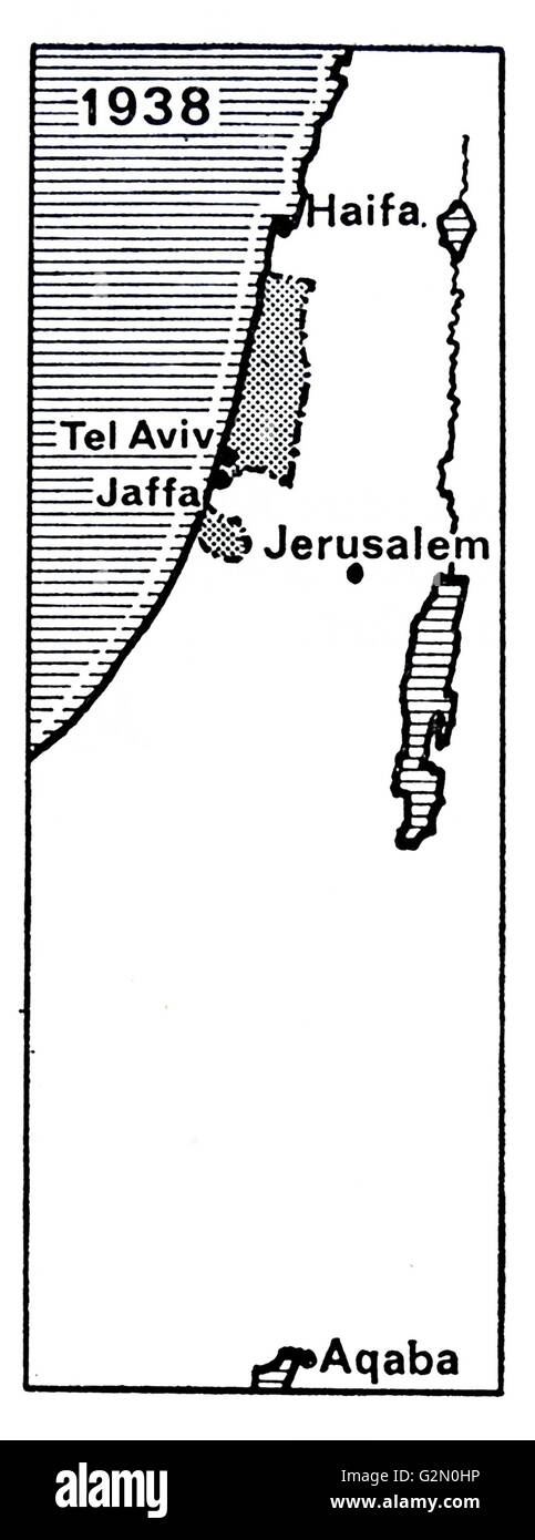 Commissione Woodhead mappa di partizione della Palestina 1938. La Commissione Woodhead (ufficialmente la partizione della Palestina Commissione) propone "un' dettagliata dello schema di partizione per obbligo di Palestina, tra cui consigliare i limiti della partizione e di esame degli aspetti economici e finanziari del piano di pelatura Foto Stock
