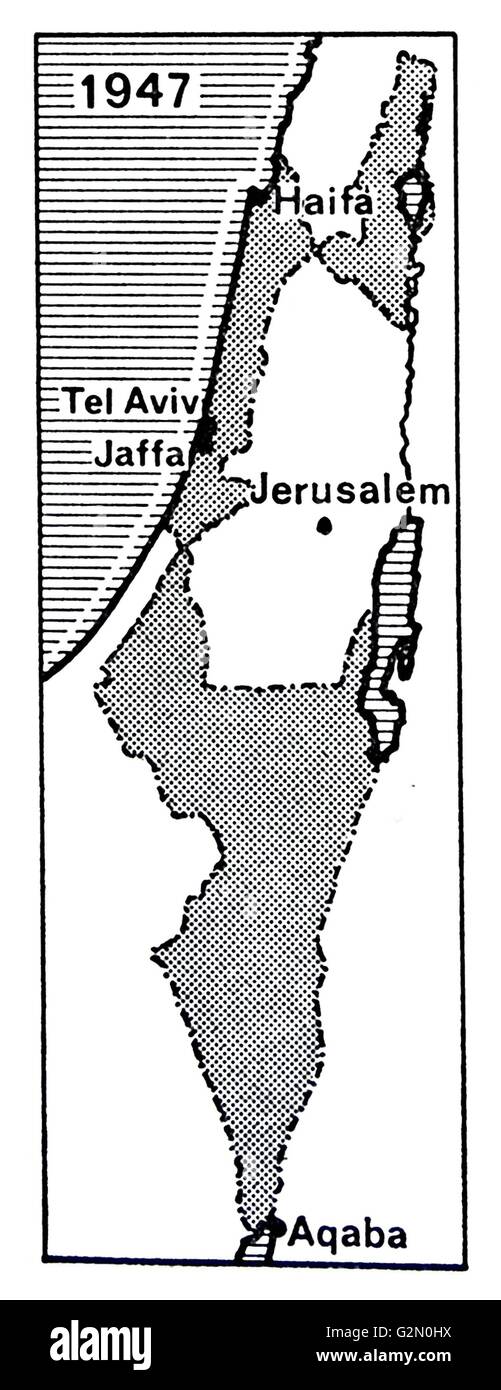 Piano di partizione per la Palestina emesso dalle Nazioni Unite 1947 Foto Stock